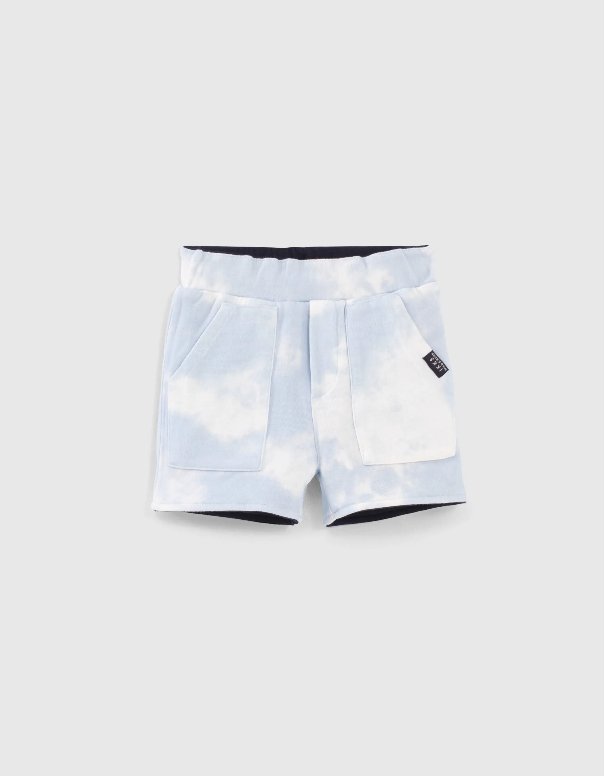Bermuda réversible marine et tie and dye bébé garçon