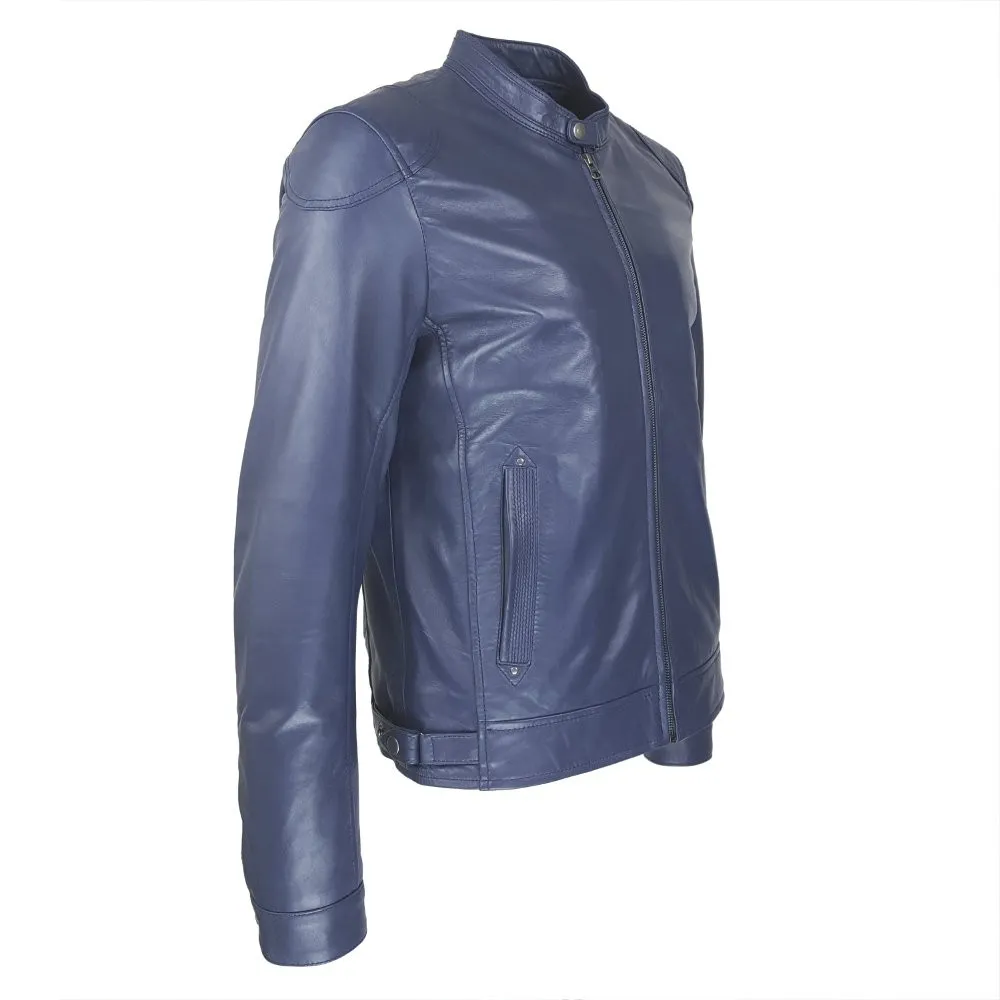 blouson cuir homme motard mer