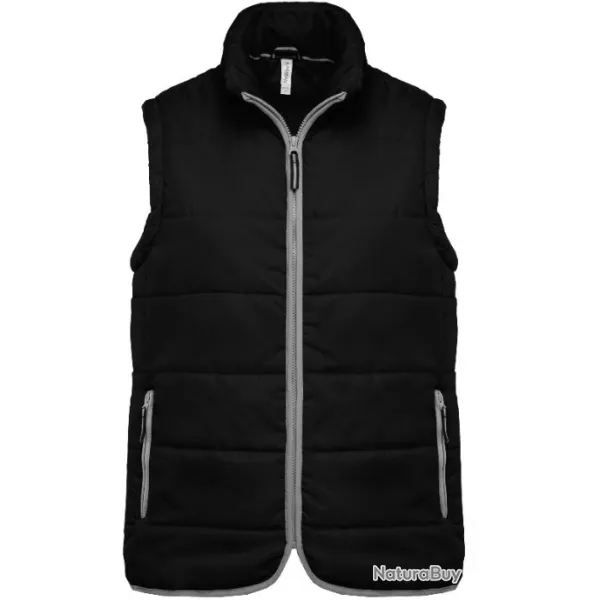 Bodywarmer BLACK matelassé-KARIBAN TAILLE XL K611607