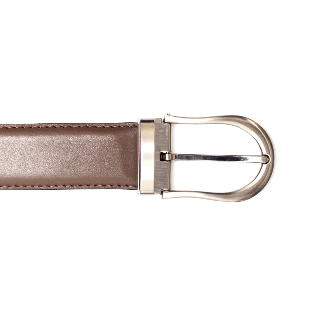 CEINTURE CUIR BOUCLE FER  CHEVAL MARRON
