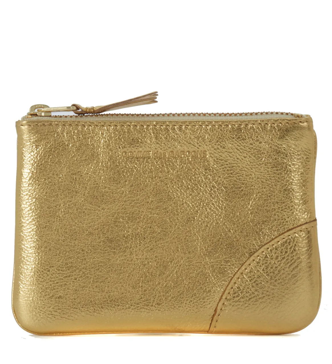 Comme des Garçons Pochette portefeuille en cuir doré