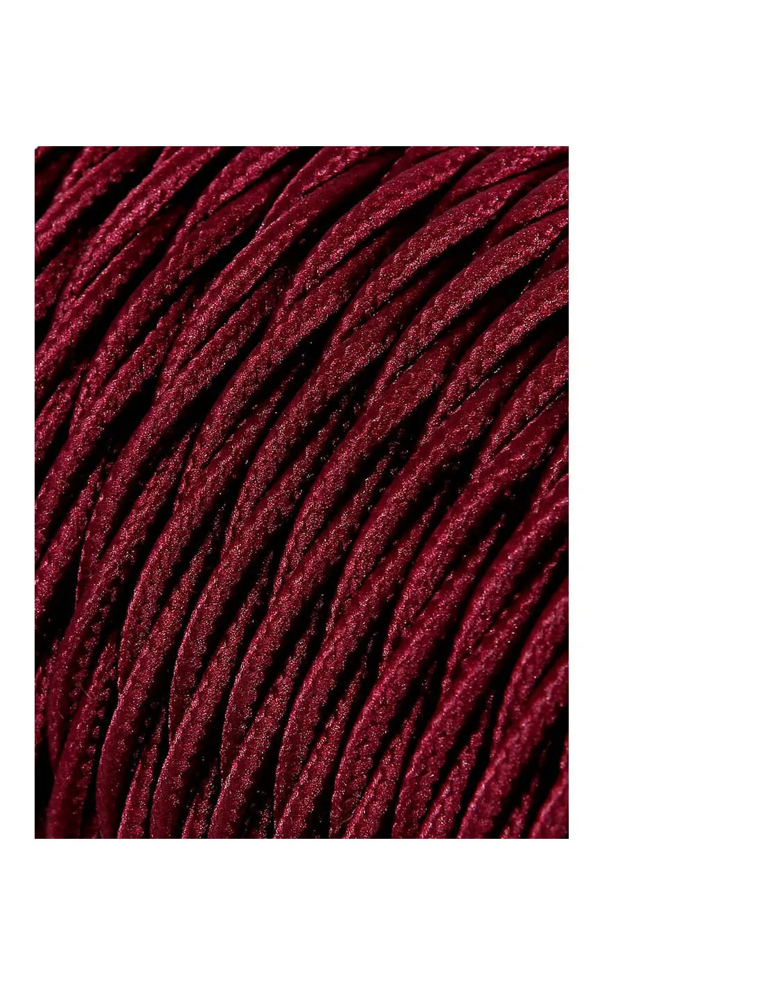 Câble Textile Tressé 2x0,75mm C08 Bordeaux Soie 25m - 11951