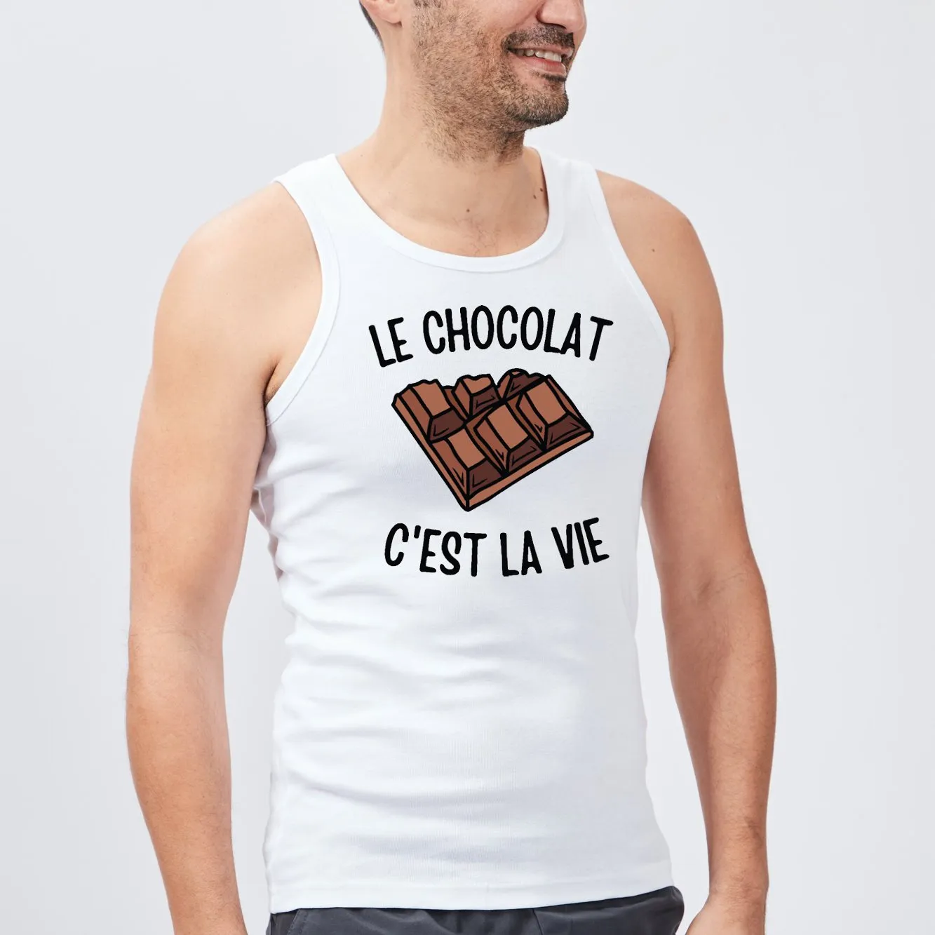 Débardeur Homme Le chocolat c'est la vie