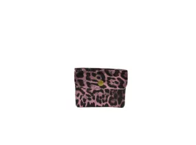 Farfouillette Porte-monnaie compact Cuir PM Rose Léopard