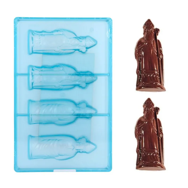 Moule chocolat 2 sujets St Nicolas 12 cm en tritan 