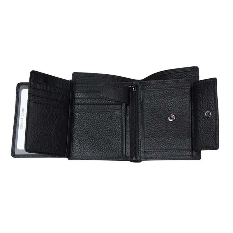 Portefeuille Cuir Véritable RFID Protection Grande Capacité Homme