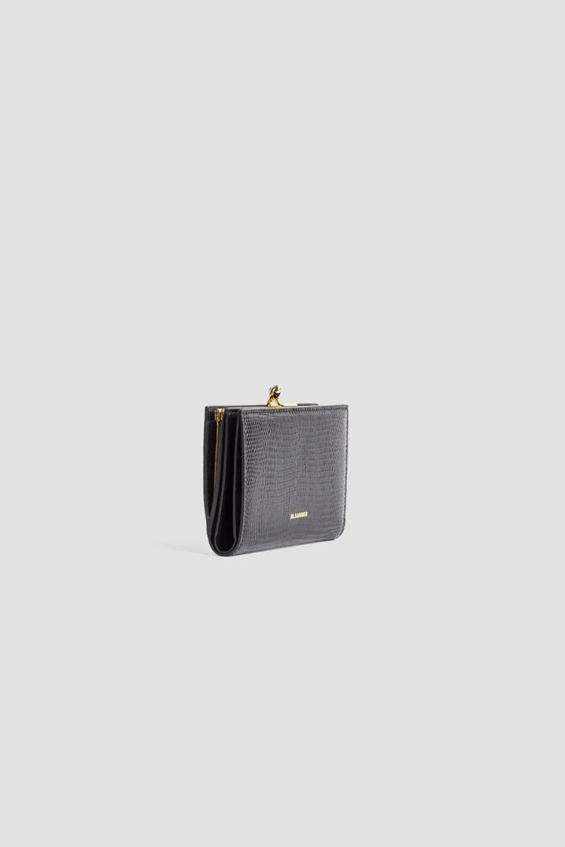 Portefeuille Goji en cuir noir