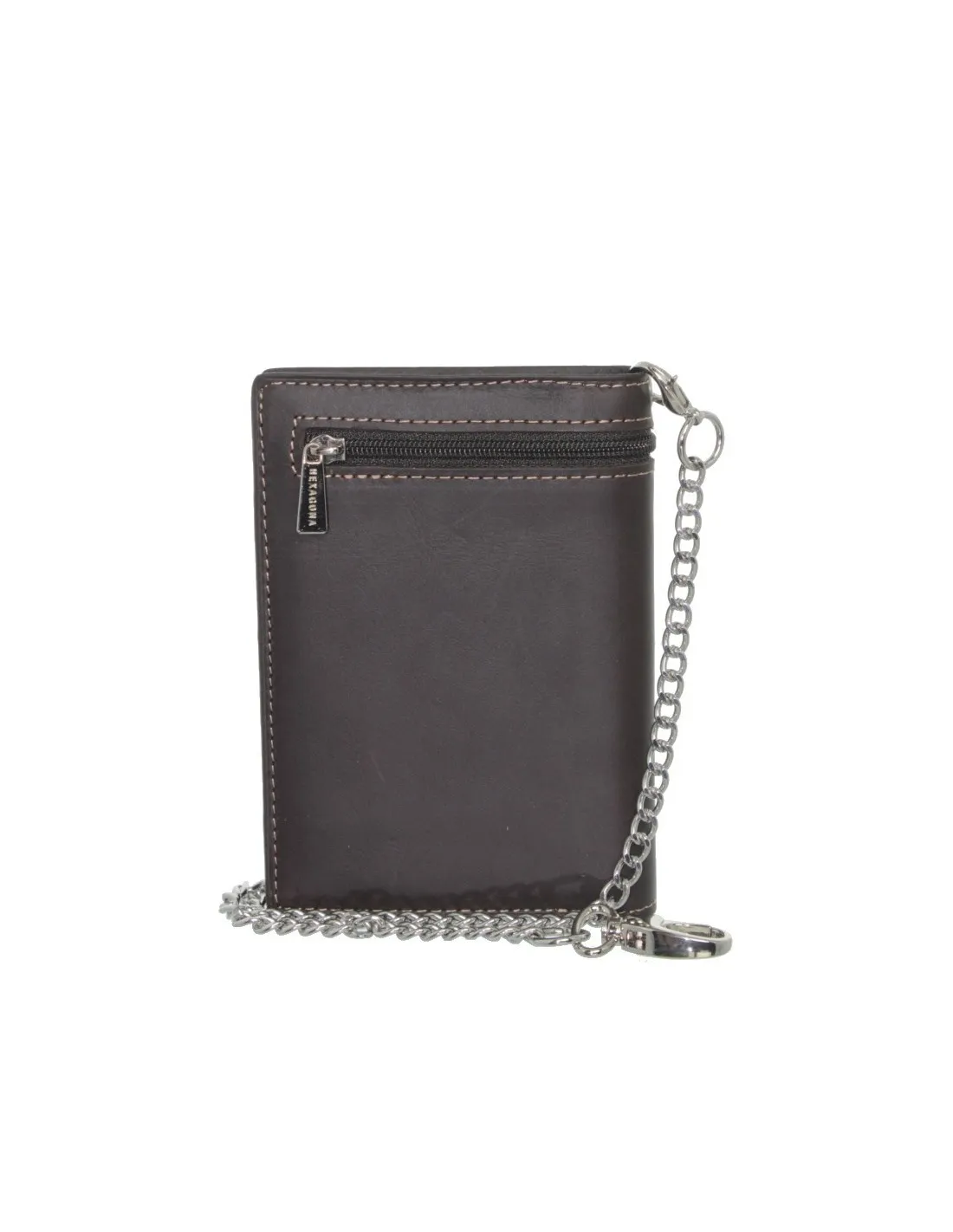 Portefeuille Hexagona en cuir Ref 38333 Marron 9*13*2