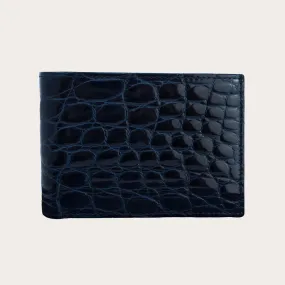 Portefeuille Homme en Crocodile Bleu - Élégance Italienne | BRUCLE