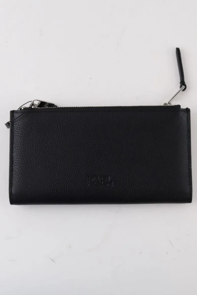 Portefeuille  Karl Lagerfeld noir. Matière principale cuir.
