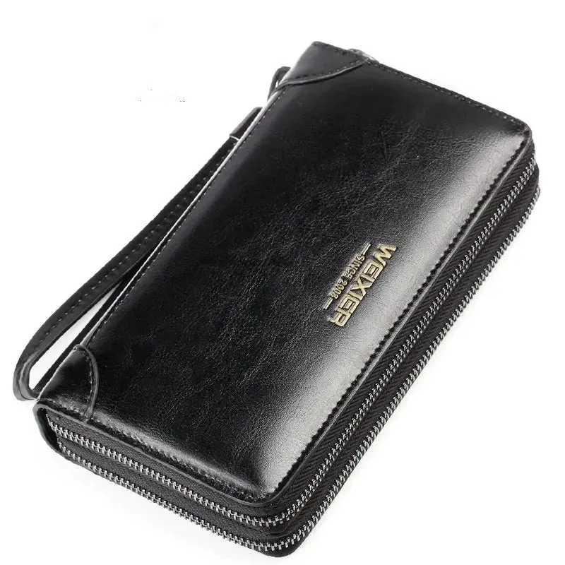 Portefeuille long en cuir PU - 5 Compartiments (Téléphone, Cartes, Monnaies..)