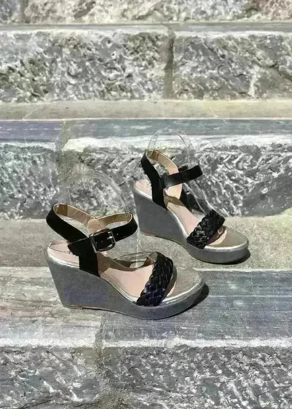 Sandales compensées Romanne 1423 Nero