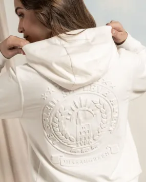 Sweat zippé dos embossé blanc 