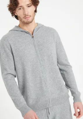 Sweat à capuche cachemire gris clair homme - LUKE 6