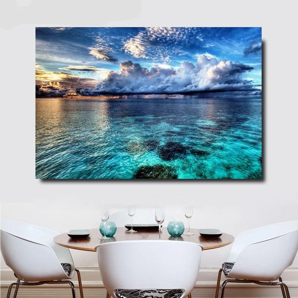 Tableau mural de paysage marin Blue Sky