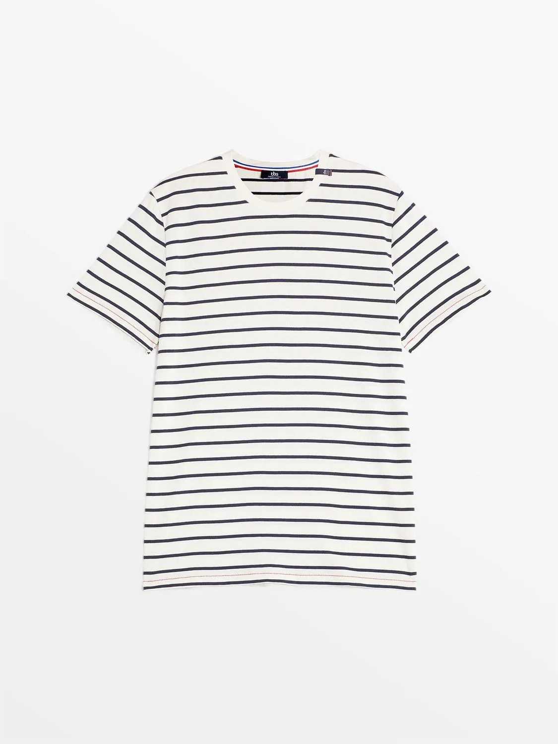 Tee Shirt Marinière Fabriqué en France Blanc tbs
