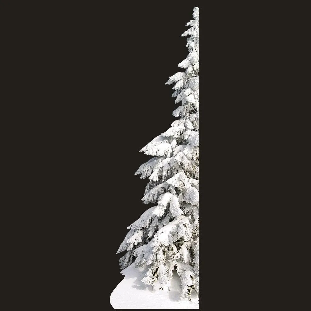 Vitrophanie demi-sapin enneigé  angle droit - 66 x 221 cm