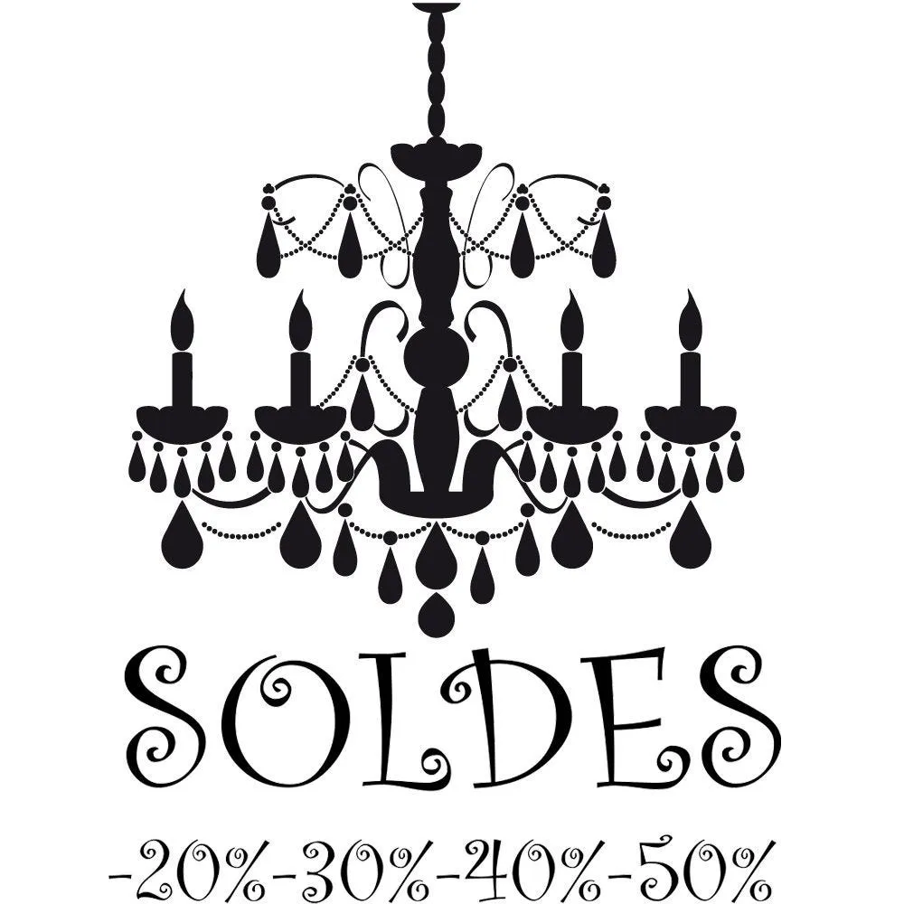 Vitrophanie Lustre soldes noir - 70 x 100 cm