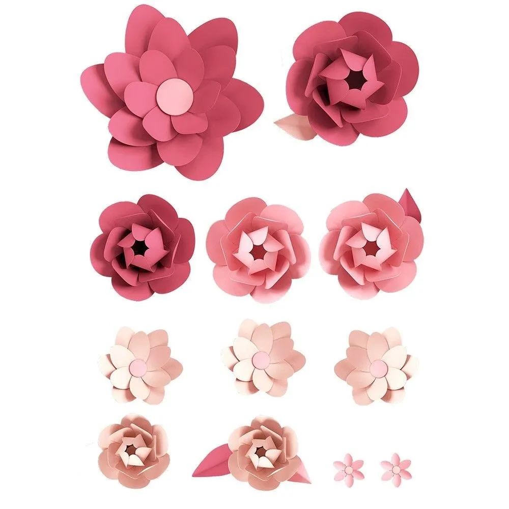 Vitrophanie petites fleurs roses paper cut à découper 50x70cm