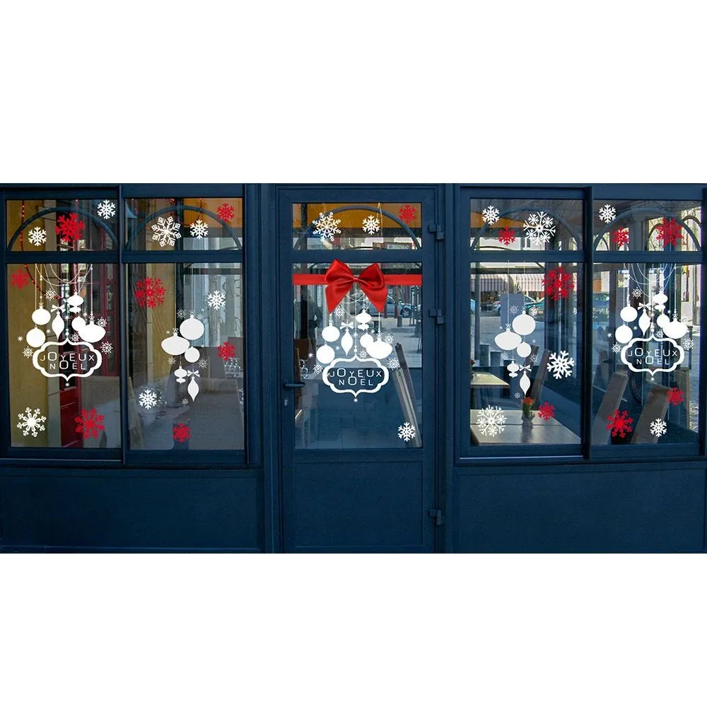 Vitrophanie suspension de boules de noël  -d- 66 x 198 cm